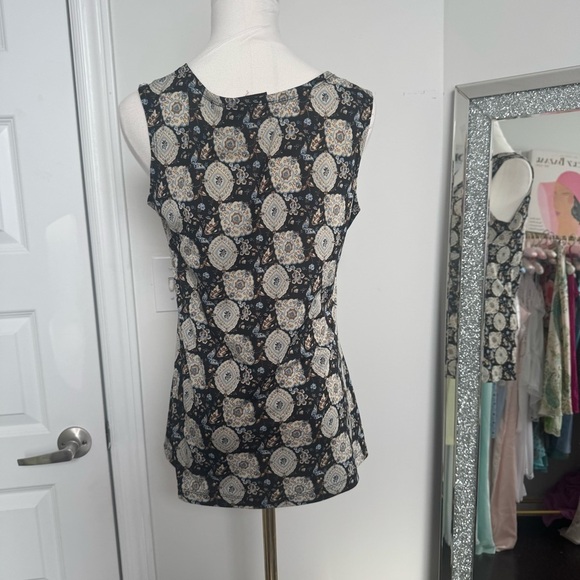 Y2K vintage digit@l Black and Cream Patterned blouse grunge fairy L - Picture 5 of 5